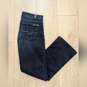 7 For All Mankind Dark Indigo Low Rise Bootcut Jeans